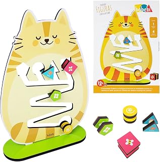 Brinquedo Educativo Madeira Rolando Figuras Com O Gatinho Babebi