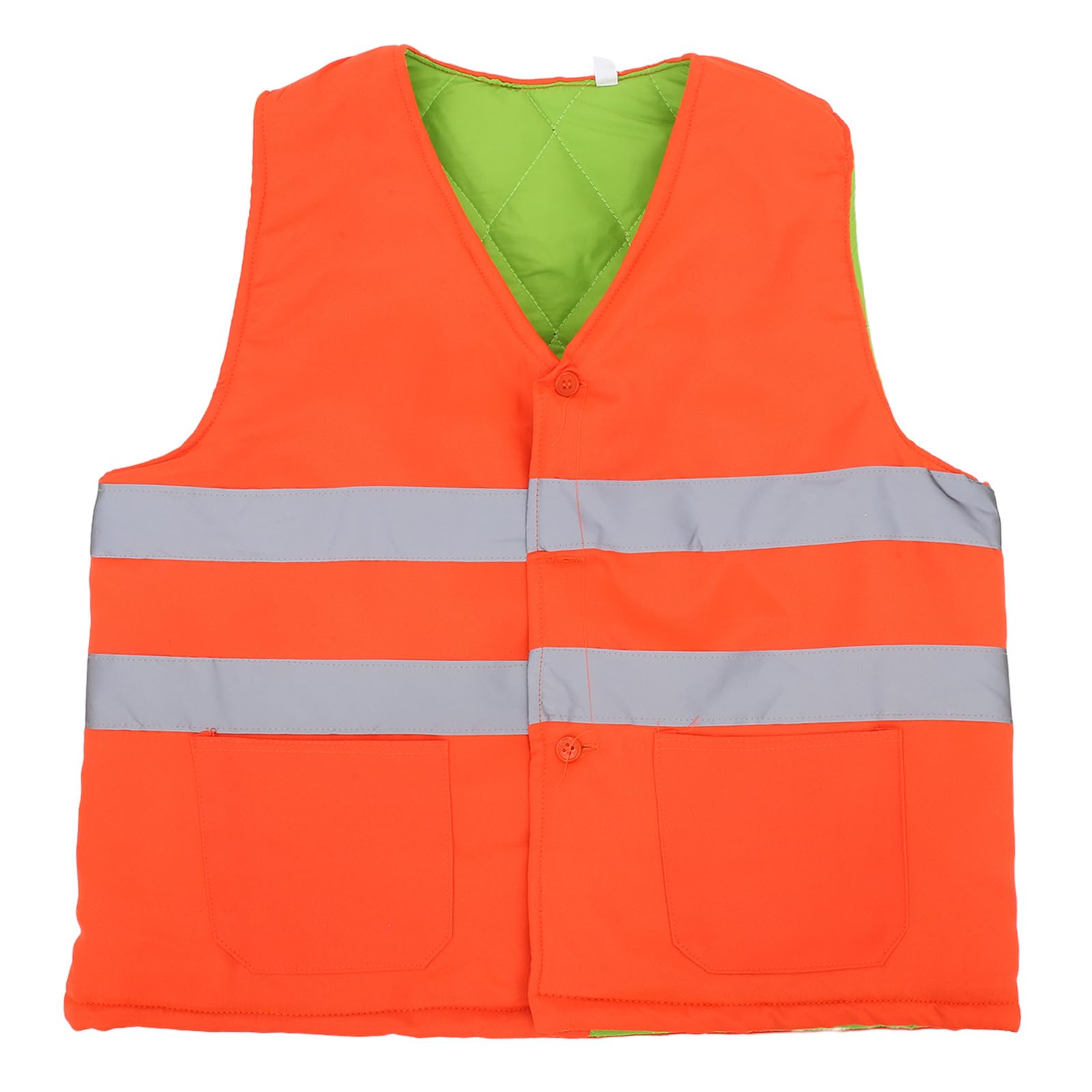 OUNONA Chaleco de seguridad de alta visibilidad para invierno - Chaleco de invierno aislante para trabajadores de la construcción con cinta reflectante - Cálido para correr, caminar y trabajos de