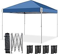 Vista 15 de Aoodor Tienda de campaña desplegable de 12 x 12 pies, sombra instantánea portátil para campamento, fiestas y eventos al aire libre, marco de hierro