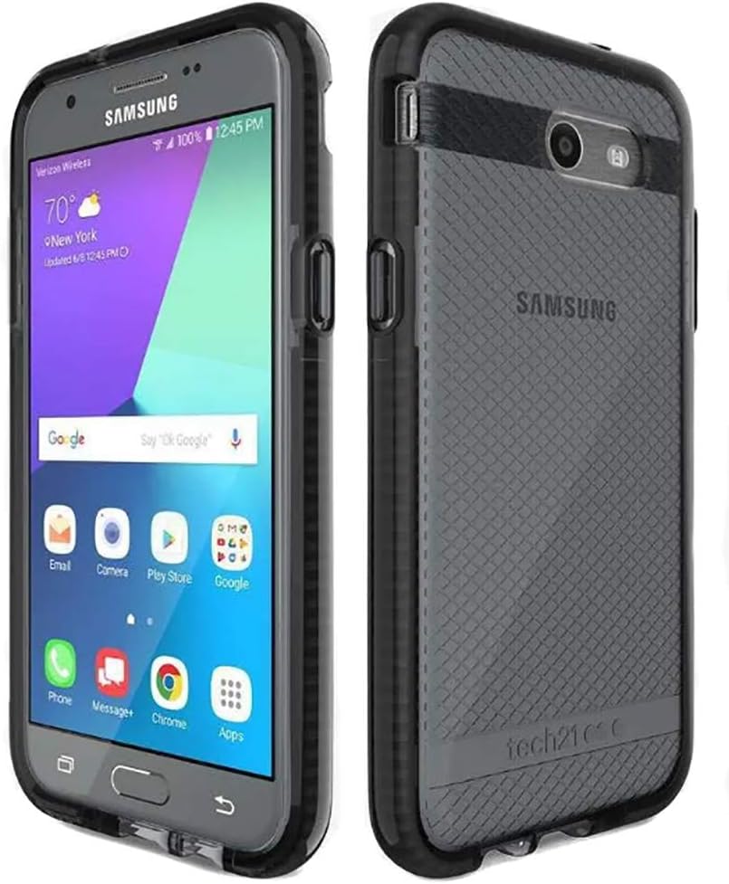 Funda para teléfono celular Tech 21 para Samsung Galaxy J3 - Mission Black | También se adapta a Emerge, Eclipse, Mission, J3 Prime, Express Prime-2, Sol-2, Amp Prime-2, Luna Pro (serie J327)