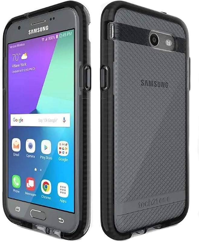 Funda para teléfono celular Tech 21 para Samsung Galaxy J3 - Mission Black | También se adapta a Emerge, Eclipse, Mission, J3 Prime, Express Prime-2, Sol-2, Amp Prime-2, Luna Pro (serie J327)