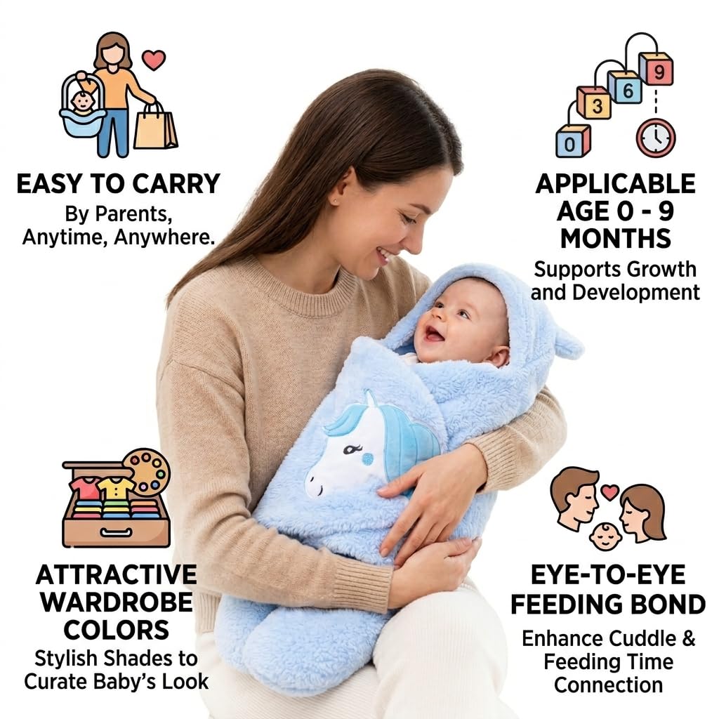BRANDONN Baby Blanket Newborn Gift Pack of Swaddle Wrapper, 0-9 Months, Length 68 cm x Width 68 cm 1