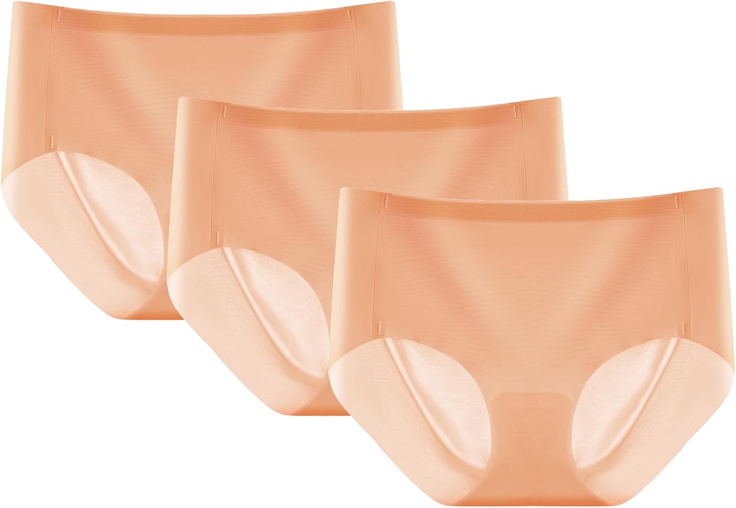 DGHM-JLMY Women’s Seamless Hipster Underwear Sexy Soild Color Plus Size Panties 5 Pack Briefs Soft Stretch Bikini Underwears