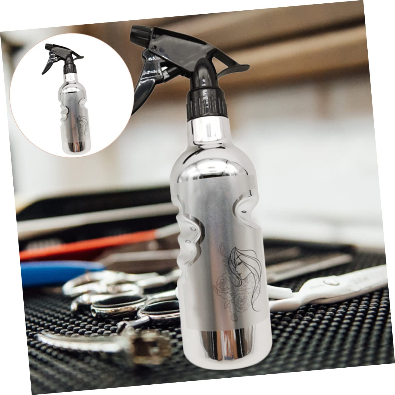 Cabilock 5stücke Barbershop Sprühflasche Für Hairstyling Multifunktionale Sprühflasche Hochwertigem Material Für Friseursalons Und Heimgebrauch Verstellbare Nebelzerstäubung Silbernes