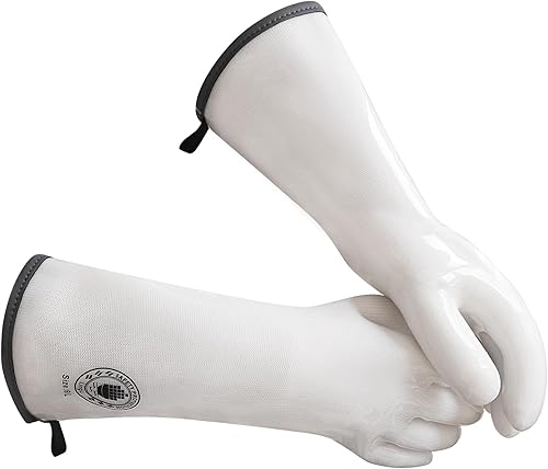Miniatura 17 de Guantes de horno de silicona, guantes de horno resistentes al calor con dedos, guantes de horno de cocina, guantes de ahumador para hornear, asar a
