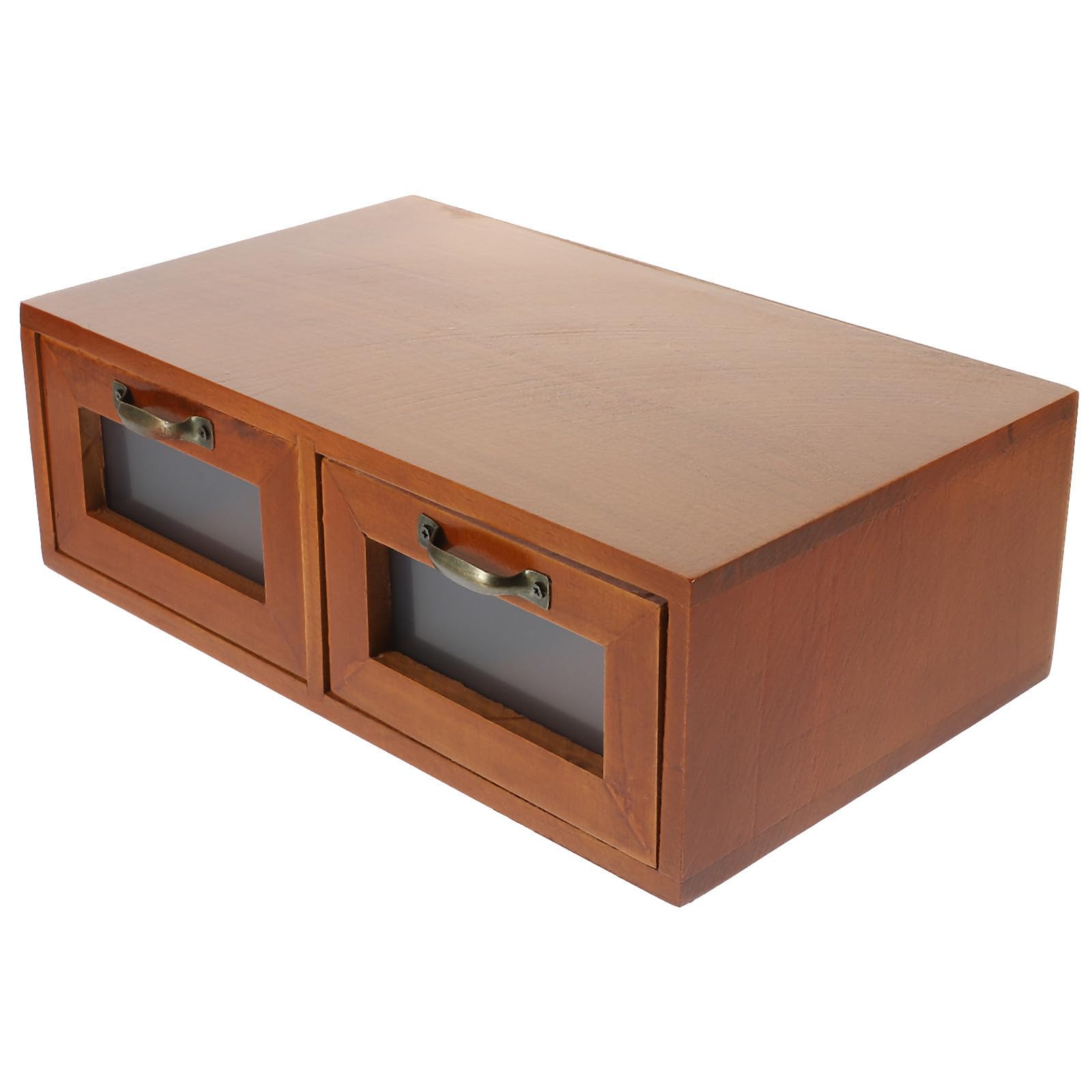 Caja de Almacenamiento Tipo Cajón de Madera Marrón para Oficina y Salón