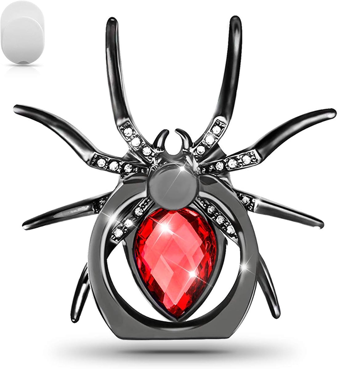 Allengel Soporte para anillo de teléfono, rotación de 360 grados, soporte universal para dedo de araña con agarre de metal pulido para teléfono celular, color rojo