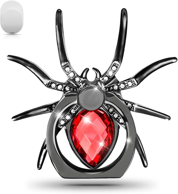 Allengel Soporte para anillo de teléfono, rotación de 360 ​​grados, soporte universal para dedo de araña con agarre de metal pulido para teléfono celular, color rojo