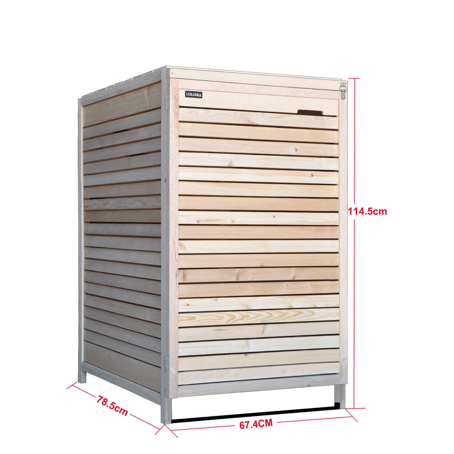 Mülltonnenbox Mülltonnenverkleidung Holz 240L Natur inkl. Rückwand vormontiert Müllcontainer Mülltonnenschrank Mülltonne Adria (3 Tonnen)