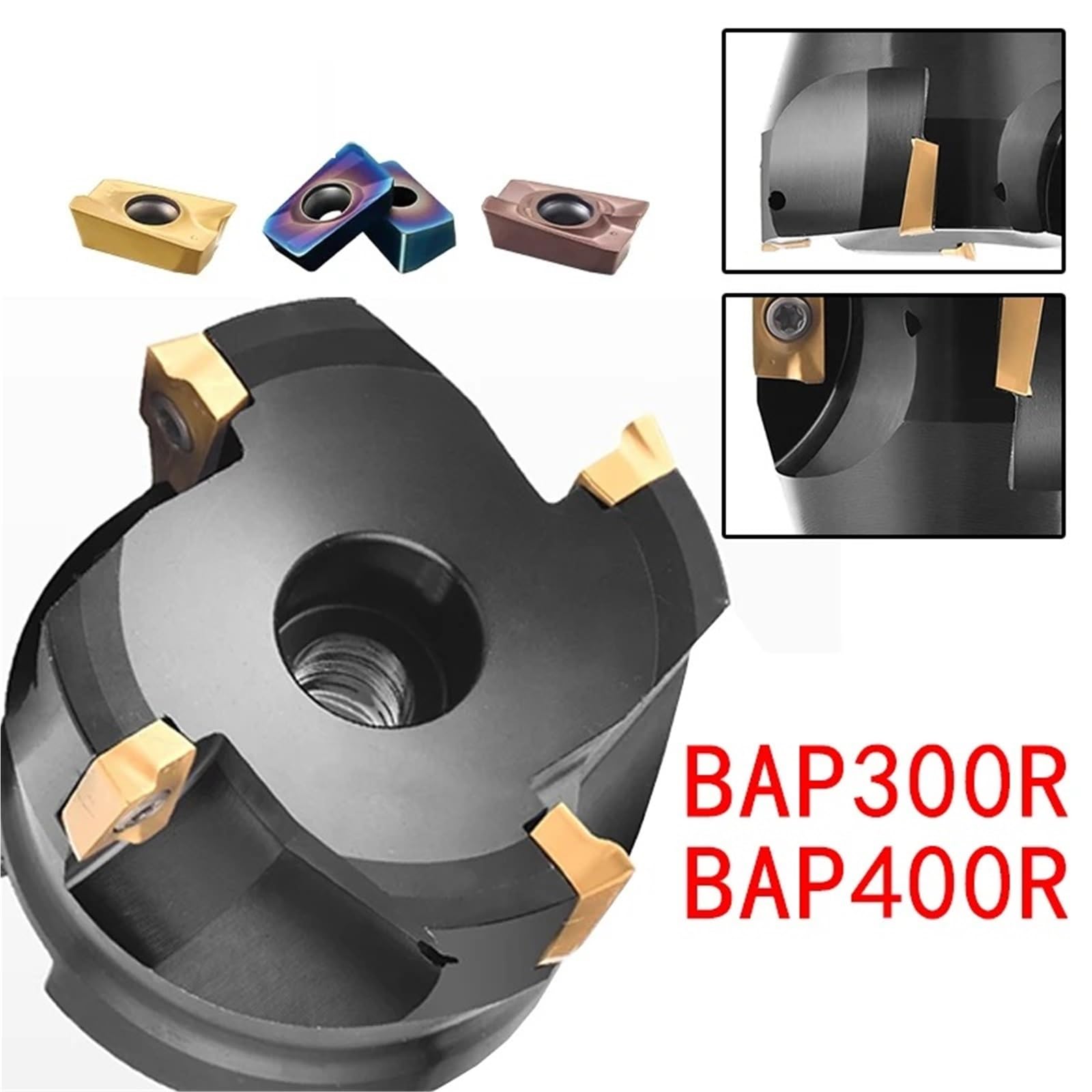 BAP300R BAP400R 50mm 63mm Planfräserkopf BAP 400R FMB22 FMB27 FMB32 Werkzeughalter 1135 1604 Einsatz Planfräser(BAP400R-50-22-4T)