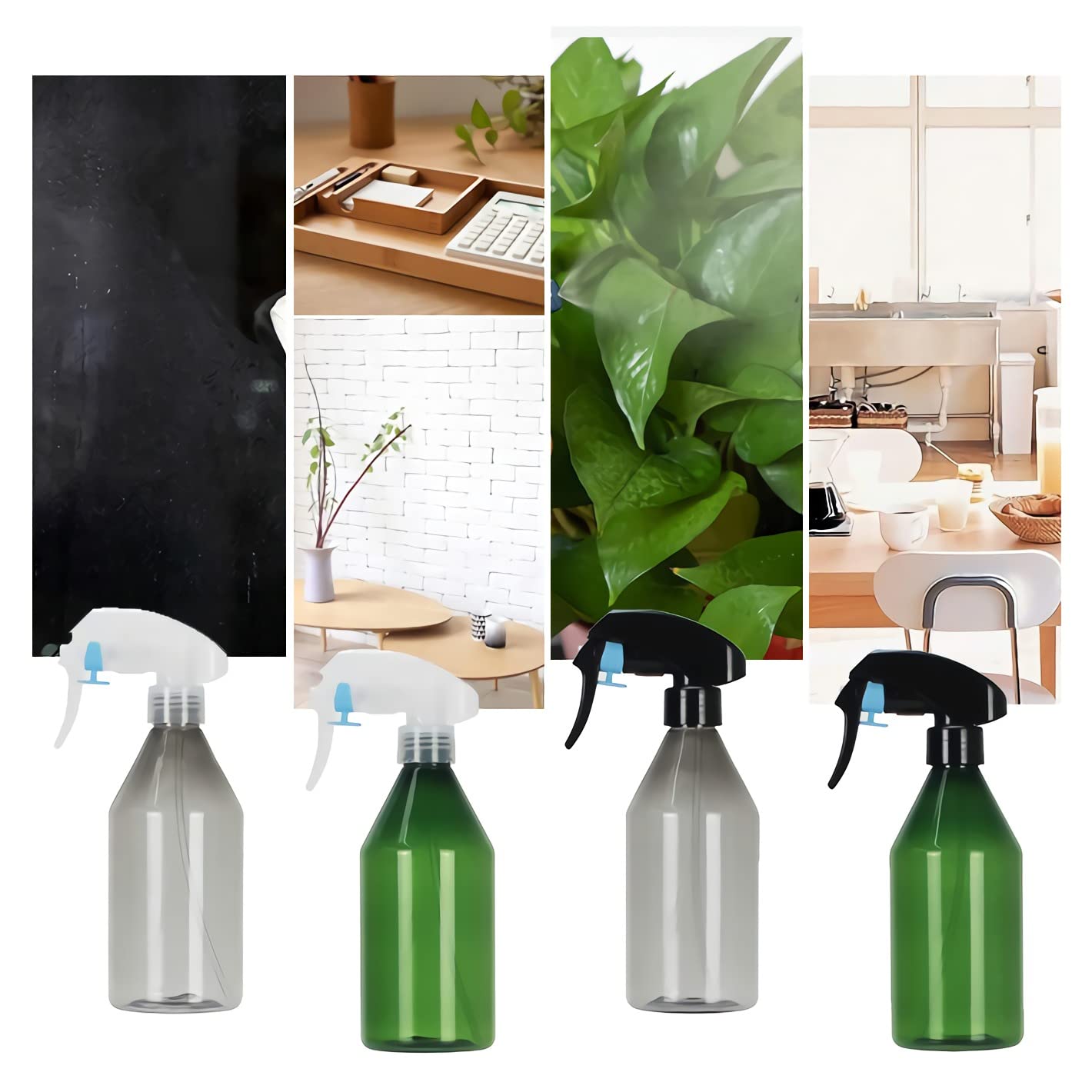 12 pièces 300ml Gris flacons vaporisateurs vides en plastique de Avec Sprayer Transparent，Vaporisateur Cheveux Vaporisateur Plante Vaporisateur Eau - Flacon Spray Vide