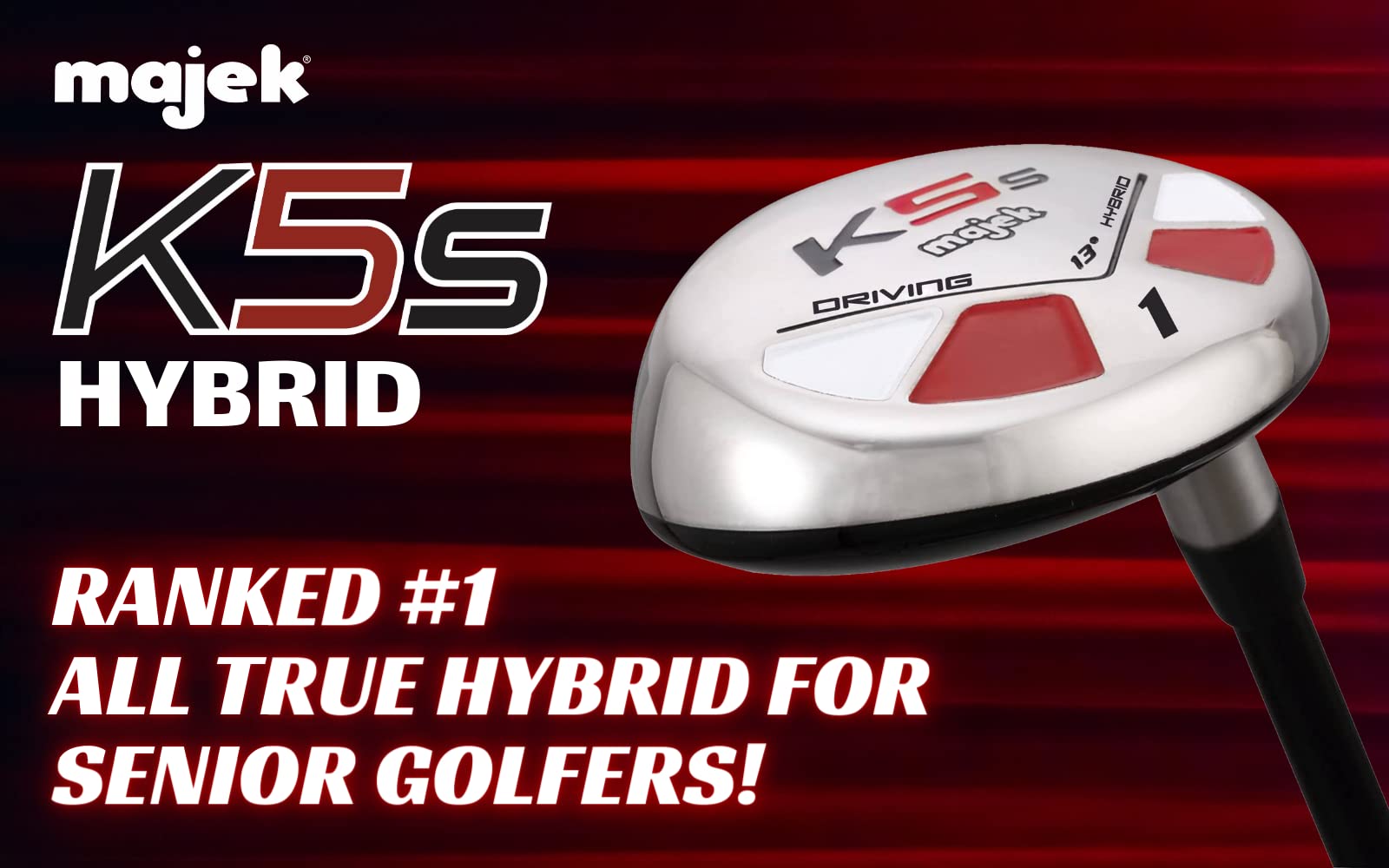 Majek Golf 1 Hybrid 13 Degree Driving Iron Senior Flex Graphite Right