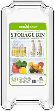 Fridge Fruit Storage Containers Stackable Fruit And Vegetable Storage For Refrigerator - Pantry Bins With Handle - Clear Plastic, BBA-free, 12.4 W x 6.1 D x 3.5 H