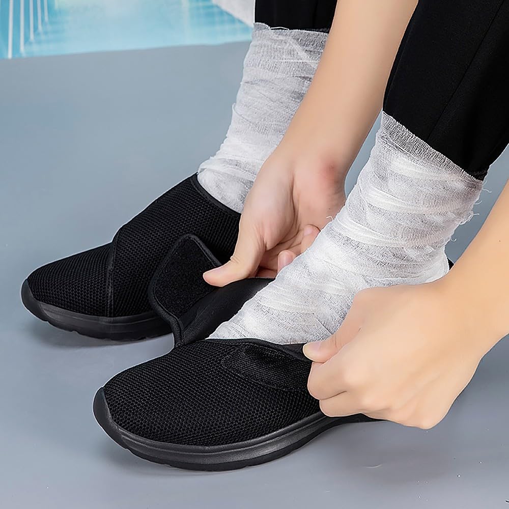 Zapatillas Diabéticos para Mujer Hombre Cómodas Ligeras Ancho Antideslizantes Respirable Ajustable Ortopédico Zapatos para Caminar Pies Sensibles Hinchados