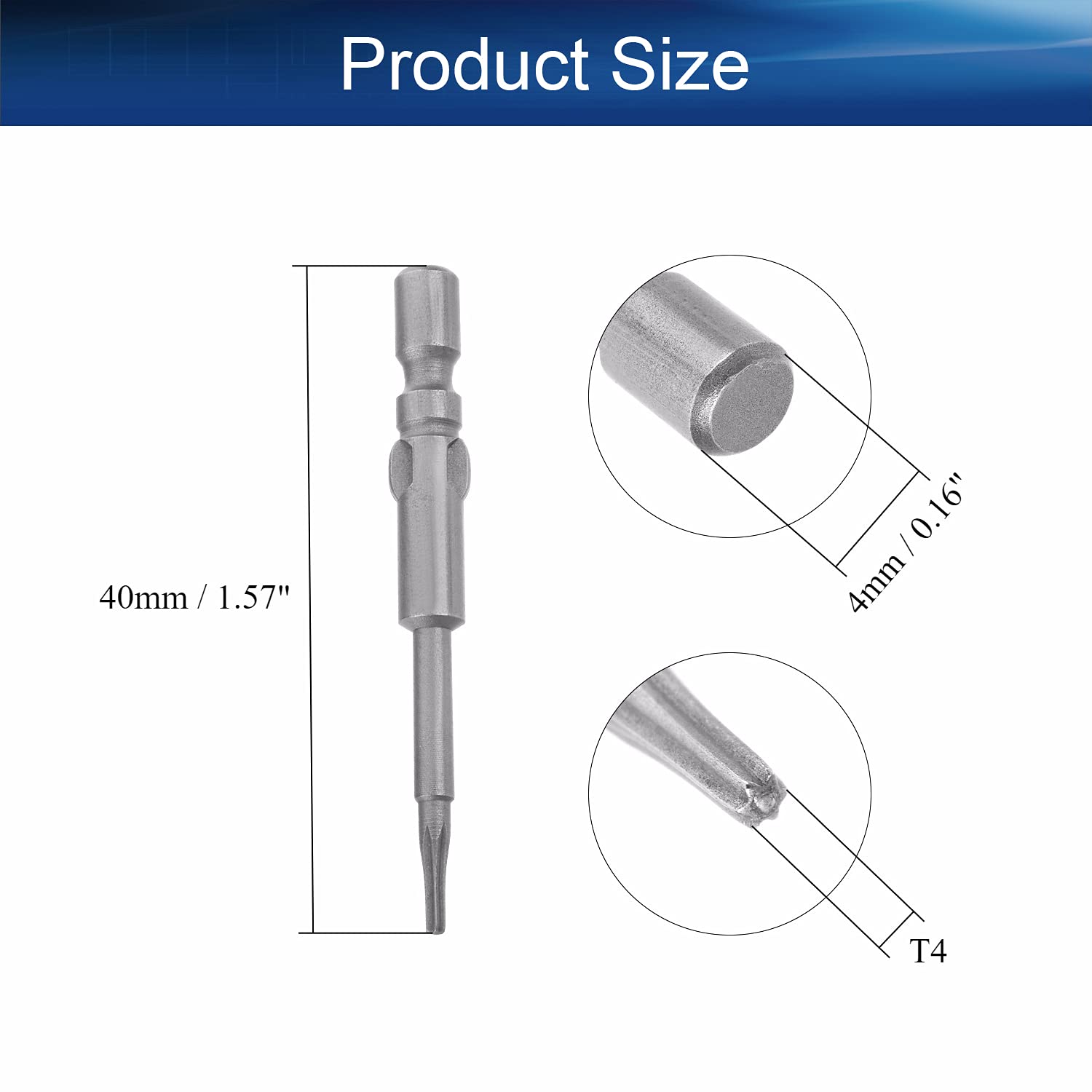 Auniwaig Magnetische Torx-Schraubendreher-Bits T4 – 10 Stück, S2 Stahl, 40mm Lang, 4mm Schaft