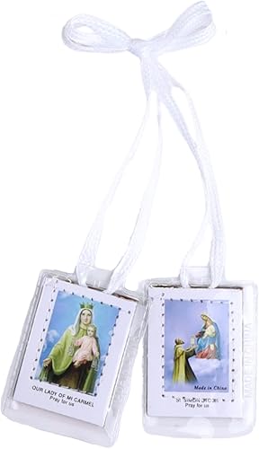 Miniatura 5 de Needzo Juego de primera comunión para niñas, rosario blanco, escapular, alfiler de solapa y libro incluido, regalos de recuerdo católicos, Zinc, No