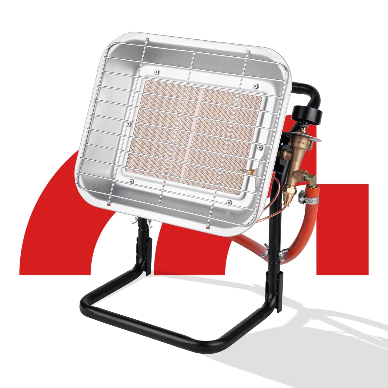 MalTec Gazcamp grzejnik gazowy na butelkę, stojący 4,5 kW, wąż gazowy, regulator ciśnienia gazu