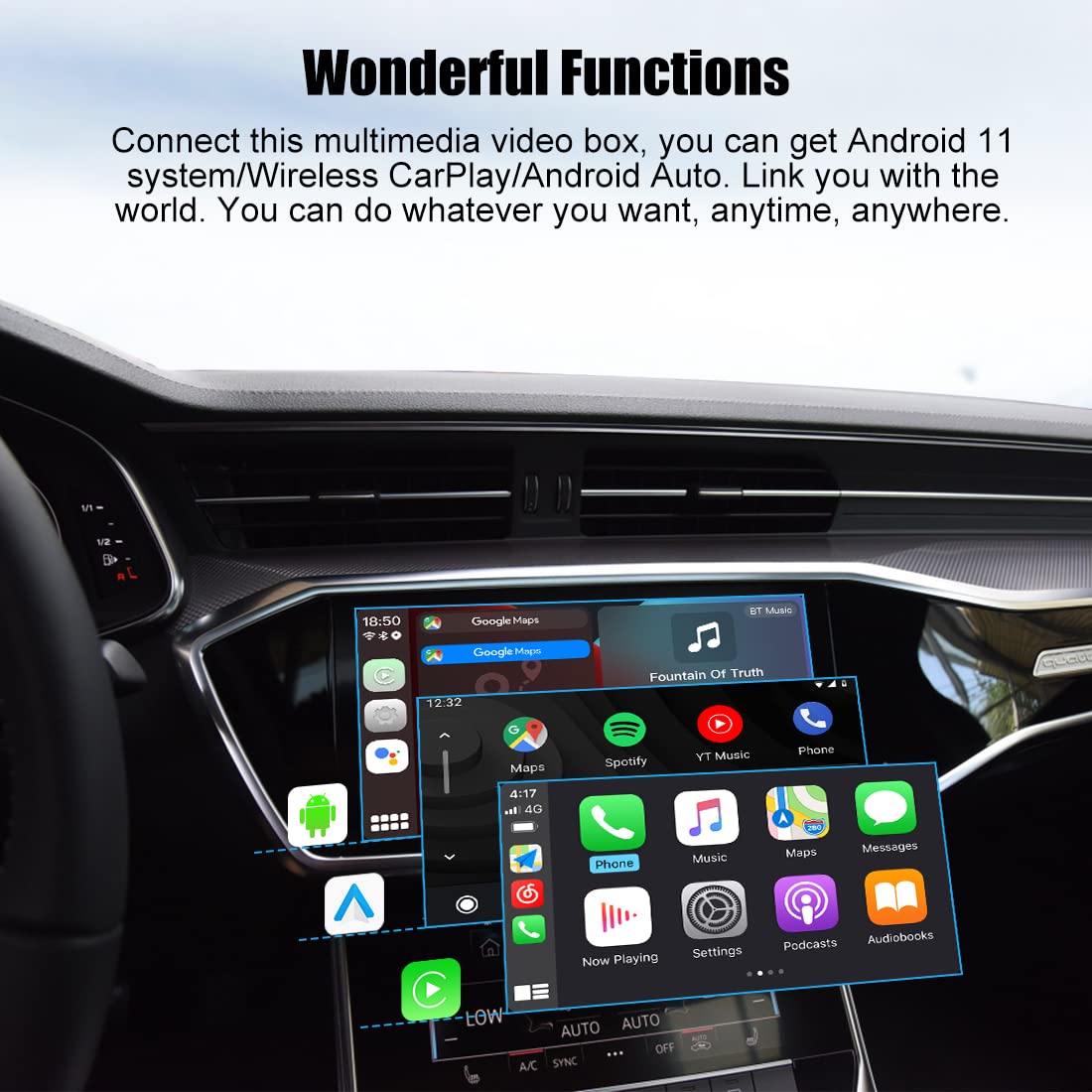 Buy MMB 2022 Carplay Wireless Adapter Multimedia Video Box for Cars