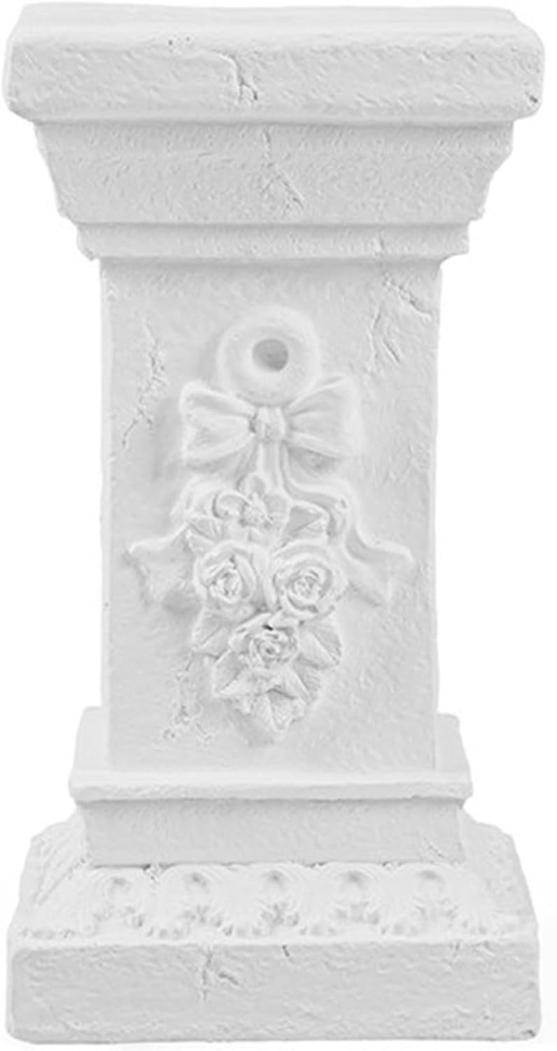 Weather-Resistant Roman Column Pedestal White – Plinth for Outdoor Indoor Statues Pots and Home Decor, 12.6in