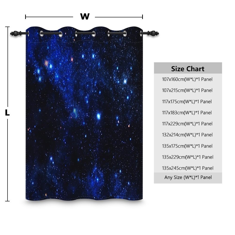 135x245cm Galaxy-Ösenvorhang für Kinderzimmer Universum Weltraum Sternenhimmel Fantasie Raumteiler Verdunkelungsvorhänge Fenstervorhänge für Jungen Mädchen Wohnzimmer,1-Einzelpaneel
