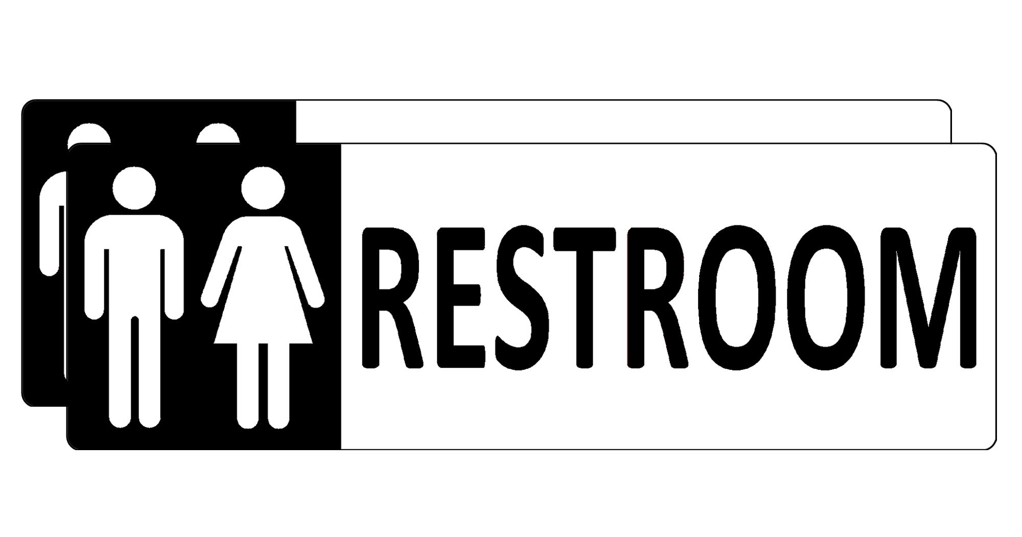 Buy (2 Pack) Restroom Sign for Business and home, SelfAdhesive Metal