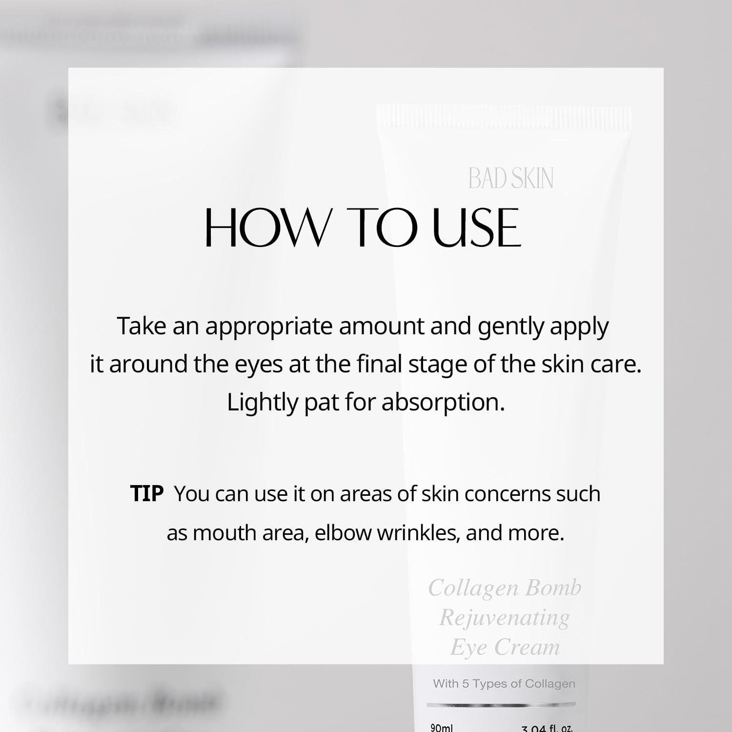 BadSkin Collagen Bomb Rejuvenating Eye Cream 90ml | 5915ppm Collagen Solution & SYN-COLL Peptides | Hydrating & Firming for Delicate Eye Area - Image 9