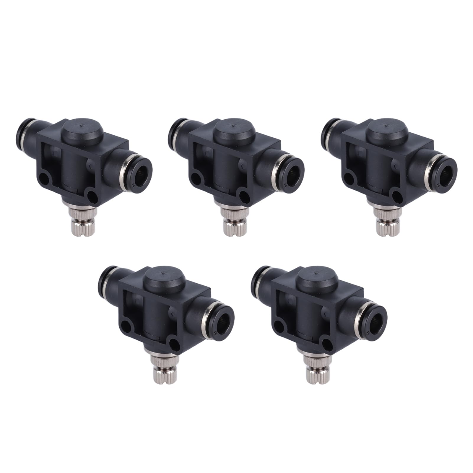 Pissente Pneumatic Throttle Valve PVC Throttle Valve Check SU 5pcs 1.0 to 1.2MPa Control with Oval Release Hoop Glossy Edges for Automation Equipment Gas Line Connection (Tracheal outer diameter 10mm)