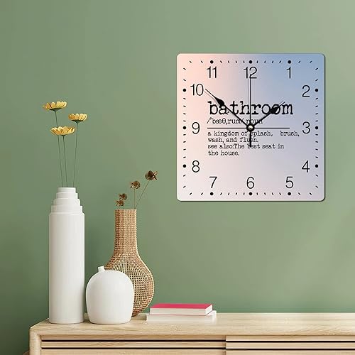 Miniatura 93 de Reloj de pared cuadrado de PVC con definición de contador, refranes motivacionales, reloj de pared grande, descripción de la palabra, 12 pulgadas