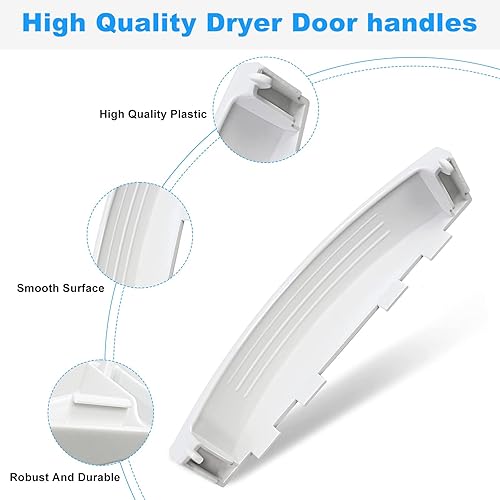 Miniatura 4 de Reemplazo GE GUD27ESSMWW WE01X30378 Manija de puerta de secadora GE Kenmore Secadora Parts WE01X25878 WE1M1068 PS11772025 GE Manija apilable para