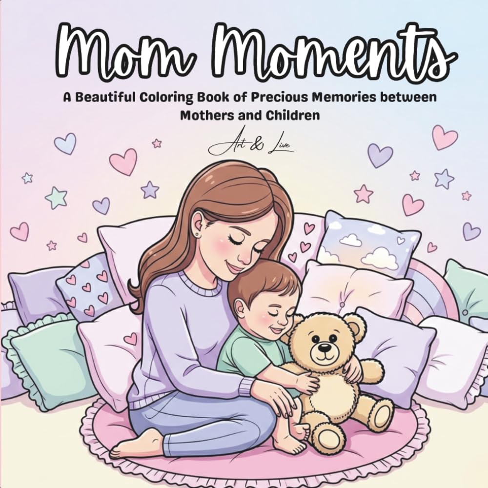 Mom Moments: A Beautiful Coloring Book of Precious Memories between Mothers and Children