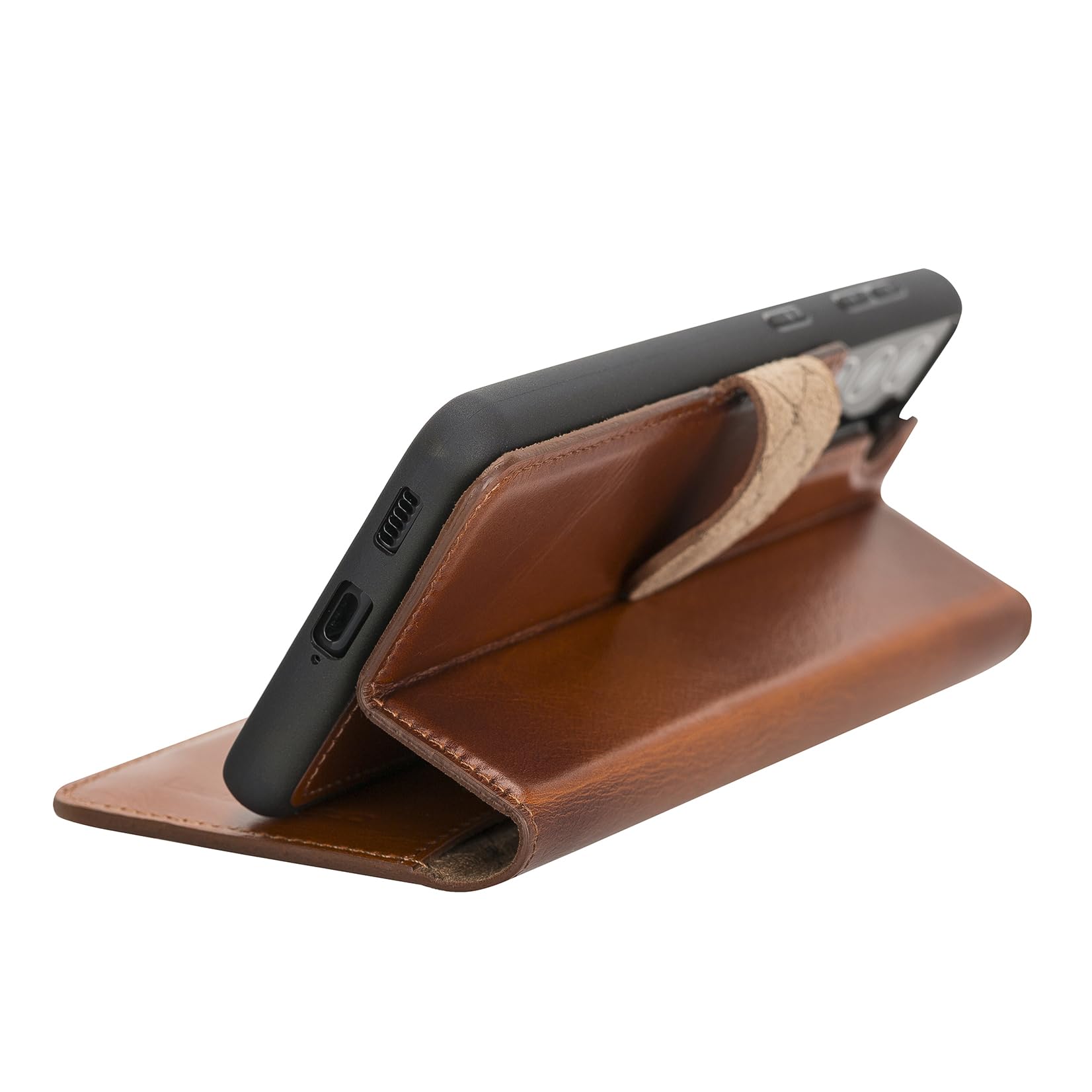 Custodia per Samsung Galaxy S24 Plus (6,7 pollici) – Custodia Premium in vera pelle con funzione Kickstand, Bookcase removibile, chiusura magnetica e tasca per carte