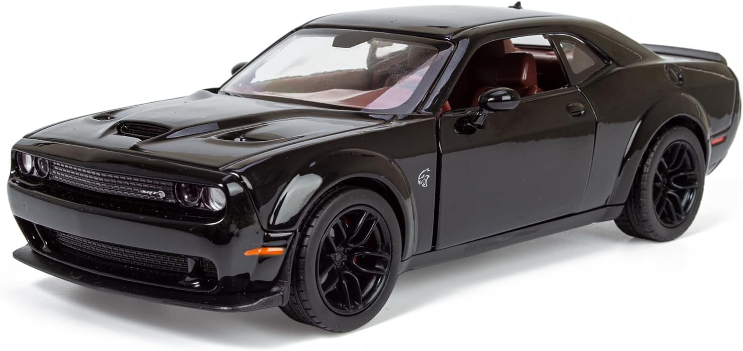 2018 Dodge Challenger SRT Hellcat Widebody Black 1/24 Diecast Model Car by Motormax 79350BK