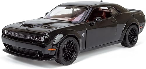 Miniatura 2 de All Star Toys 2018 Challenger SRT Hellcat Widebody Negro con Interior Rojo 1/24 Diecast Modelo Motormax 79350 Edición Exclusiva