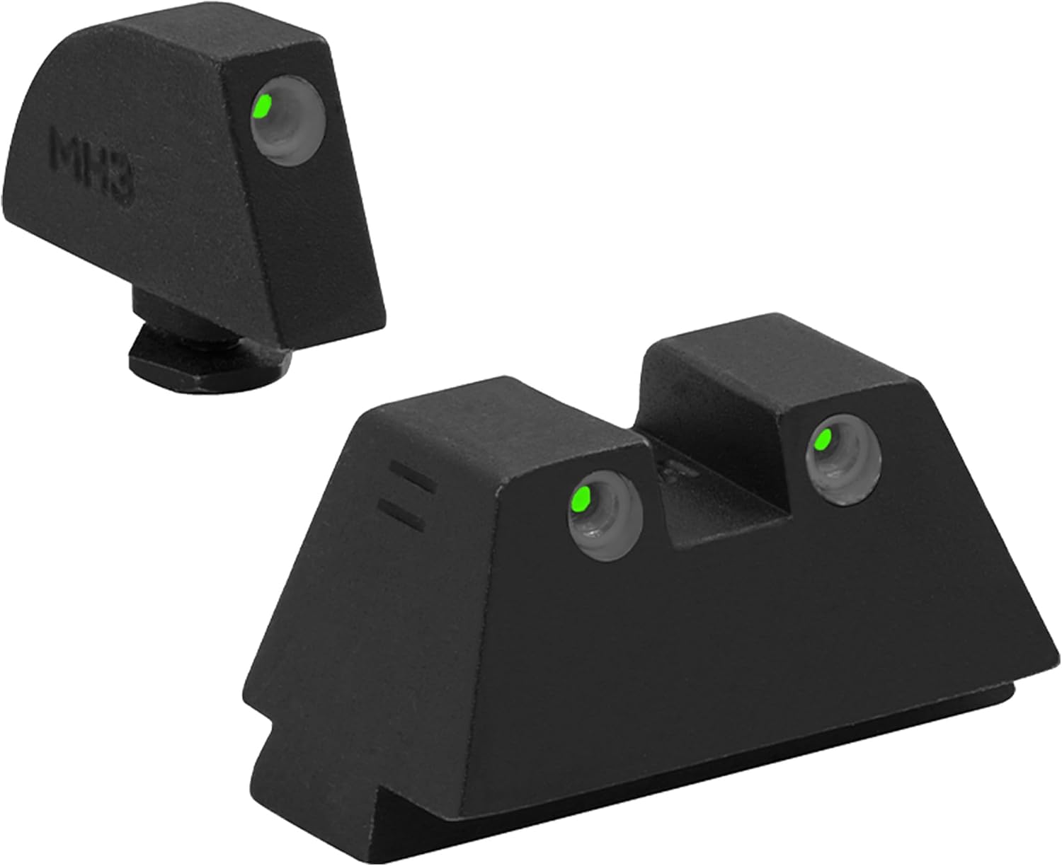 Meprolight Tru-Dot Tritium Suppressor Height Pistol Night Sights, Tritium Green Dot Front Sight, Set-Glock STD Frame Sup Height 8.89mm Rear-G/G