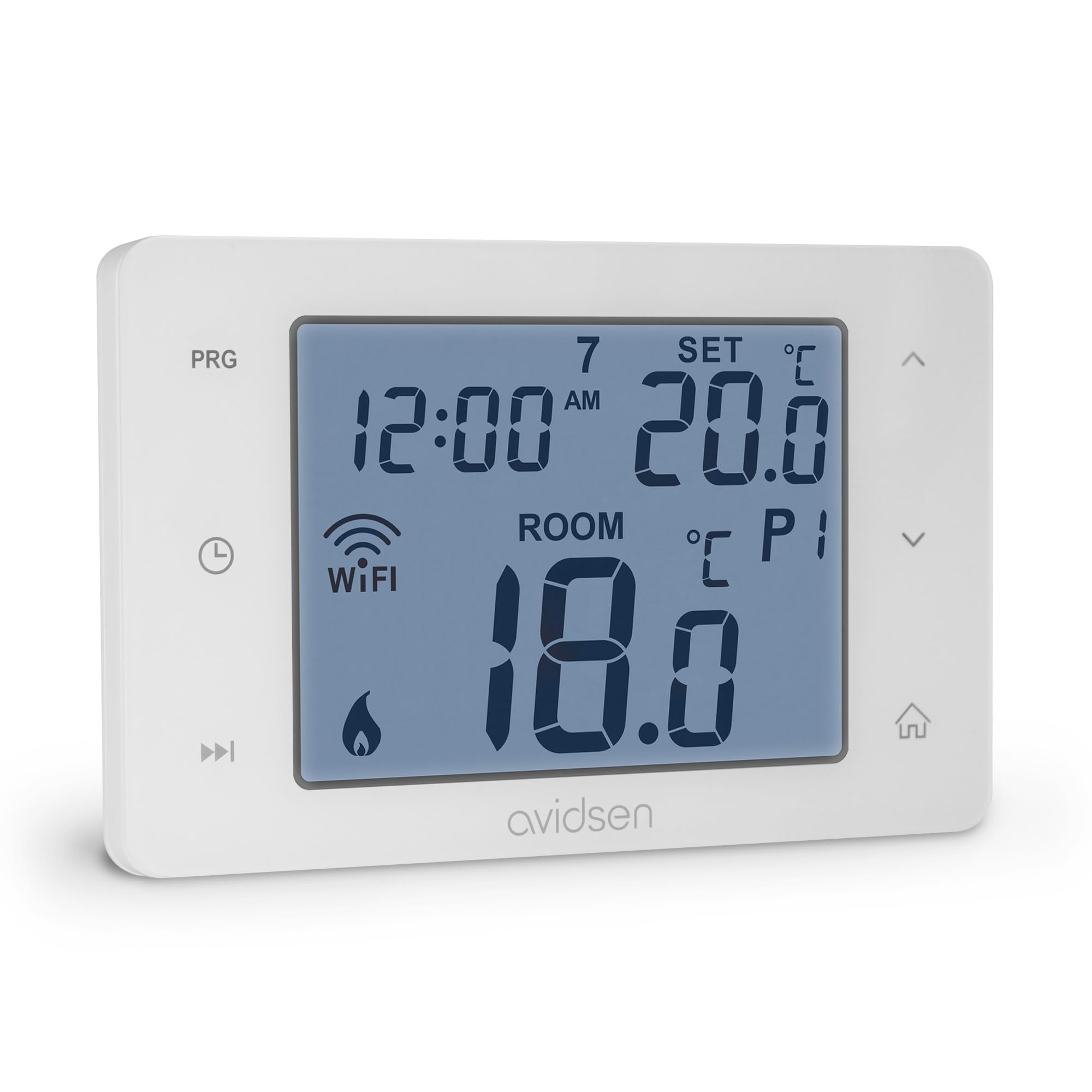 Avidsen Home Flow 127062 Termostato Wi-Fi Intelligente Programmabile, Comando Manuale E App Avidsenhome, Da Incasso A Muro, Compatibile Alexa E Google Home, Bianco