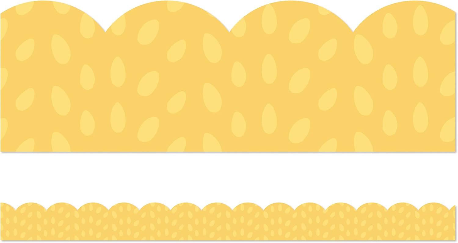 Carson Dellosa Grow Together 39 Feet of Yellow Bulletin Board Borders, Scalloped