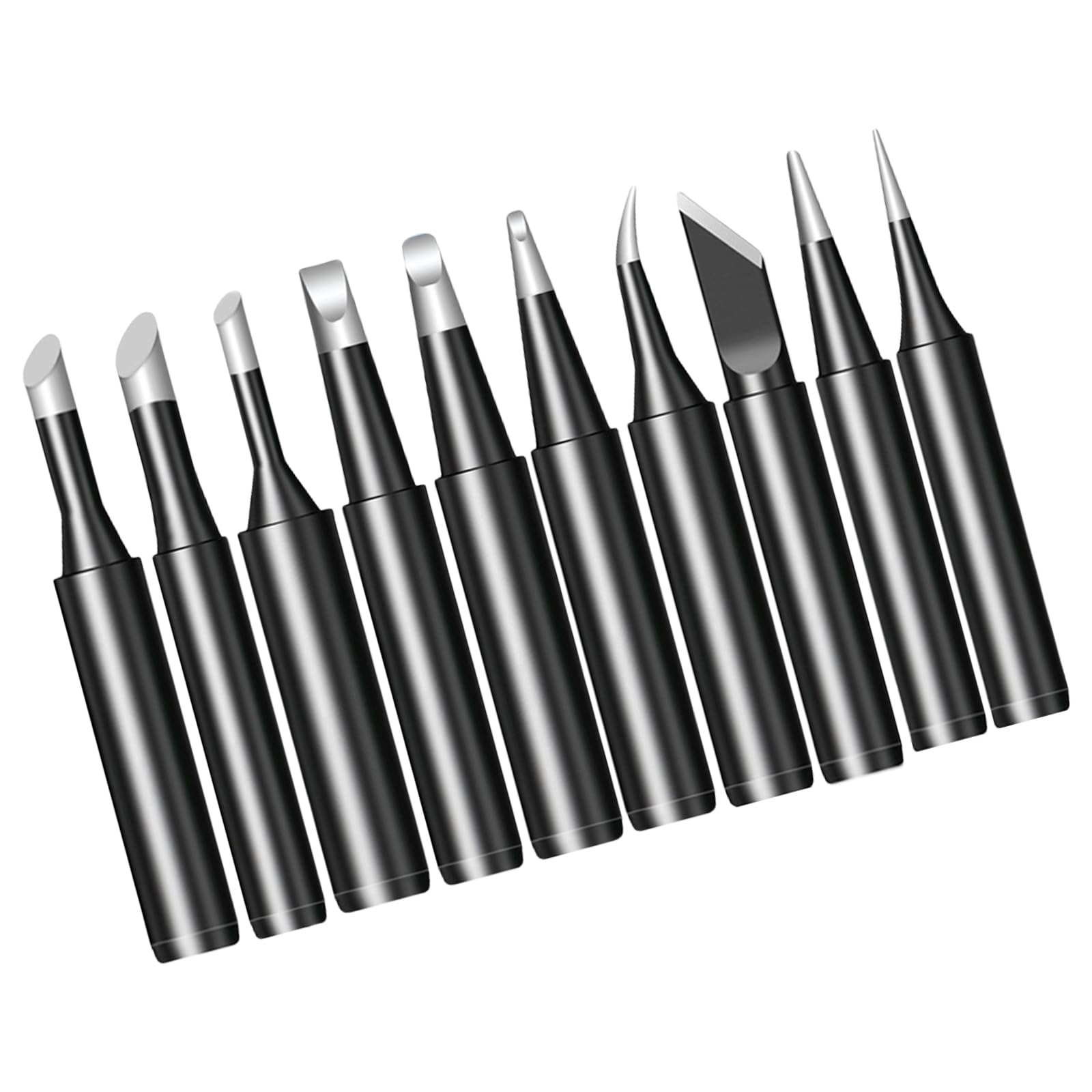 10Pcs Electric Iron Replacement Tips Soldering Iron Tips Black Alloy Welding for Electrical Soldering Station Electric Replacement