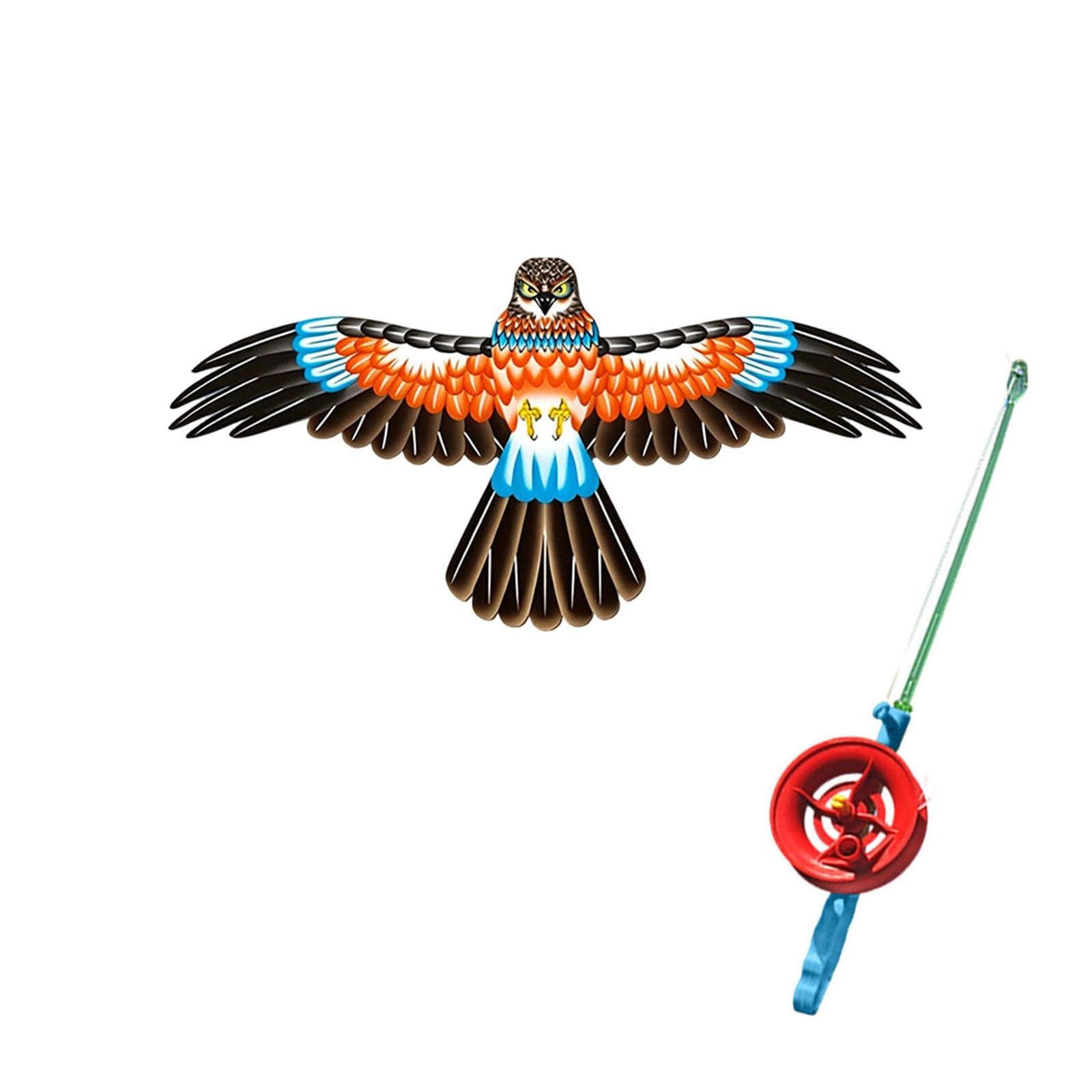 EWFAS Dynamic Wing Kite, Handheld Fishing Rod Kites, Easy Fly Flapping Wing Toy, Angling Themed Beach Kite, Long Tail Outdoor Flying Toy for Kids Adults Beginners Family (Multicolour) — image 1
