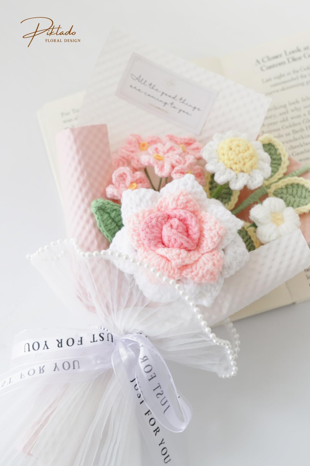 Handmade Crochet Rose Daisy as a Gift for Lover, Family,Friends. Crochet Bouquet, Crocheted Yarn Flowers, Artificial Flower Finished Bouquet - Image 5