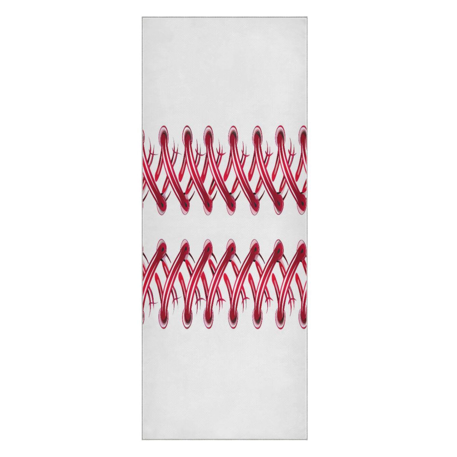 GUIJI Baseball Stitches Portable Yoga Towel Microfiber Yoga Sweat Towel Absorbent Non Slip Yoga Mat Towel for Hot Yoga, Pilates Workout Fitness