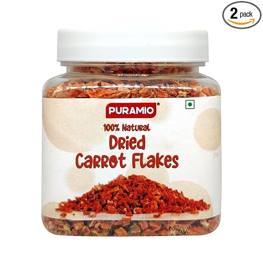 Puramio 100% Natural Dried Carrot Flakes, 100g