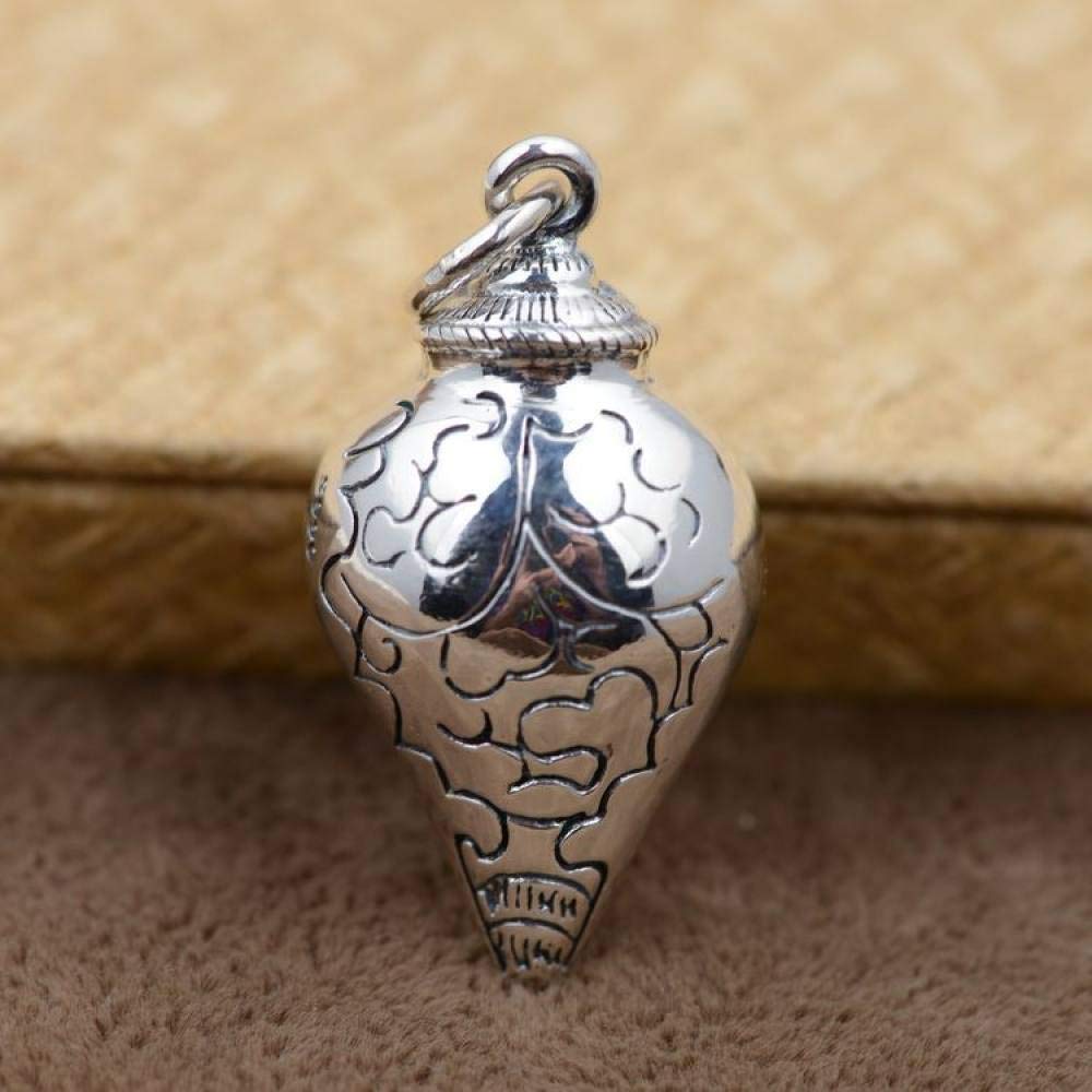 Collar Vintage de plata S925 para mujer, concha budista, grabado creativo, clásico, elegante, regalo único con personalidad, Unisex