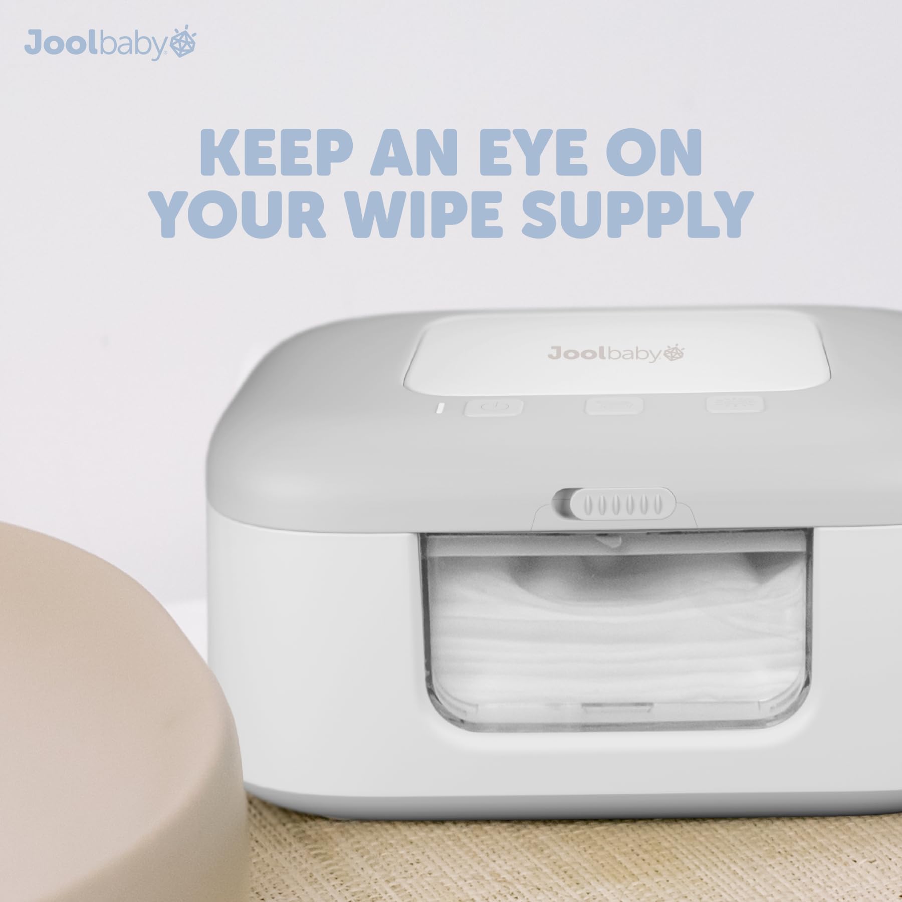 Jool Baby TinyBums Chauffe-lingettes pour bébé avec lumière LED changeante et interrupteur marche/arrêt (gris)
