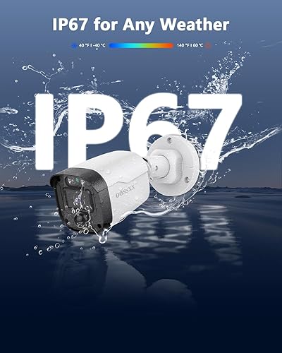 Miniatura 7 de Full HD 5MP Definición al aire libre Sistema de cámara de seguridad con cable Cámaras de vigilancia interior para sistemas de seguridad para el
