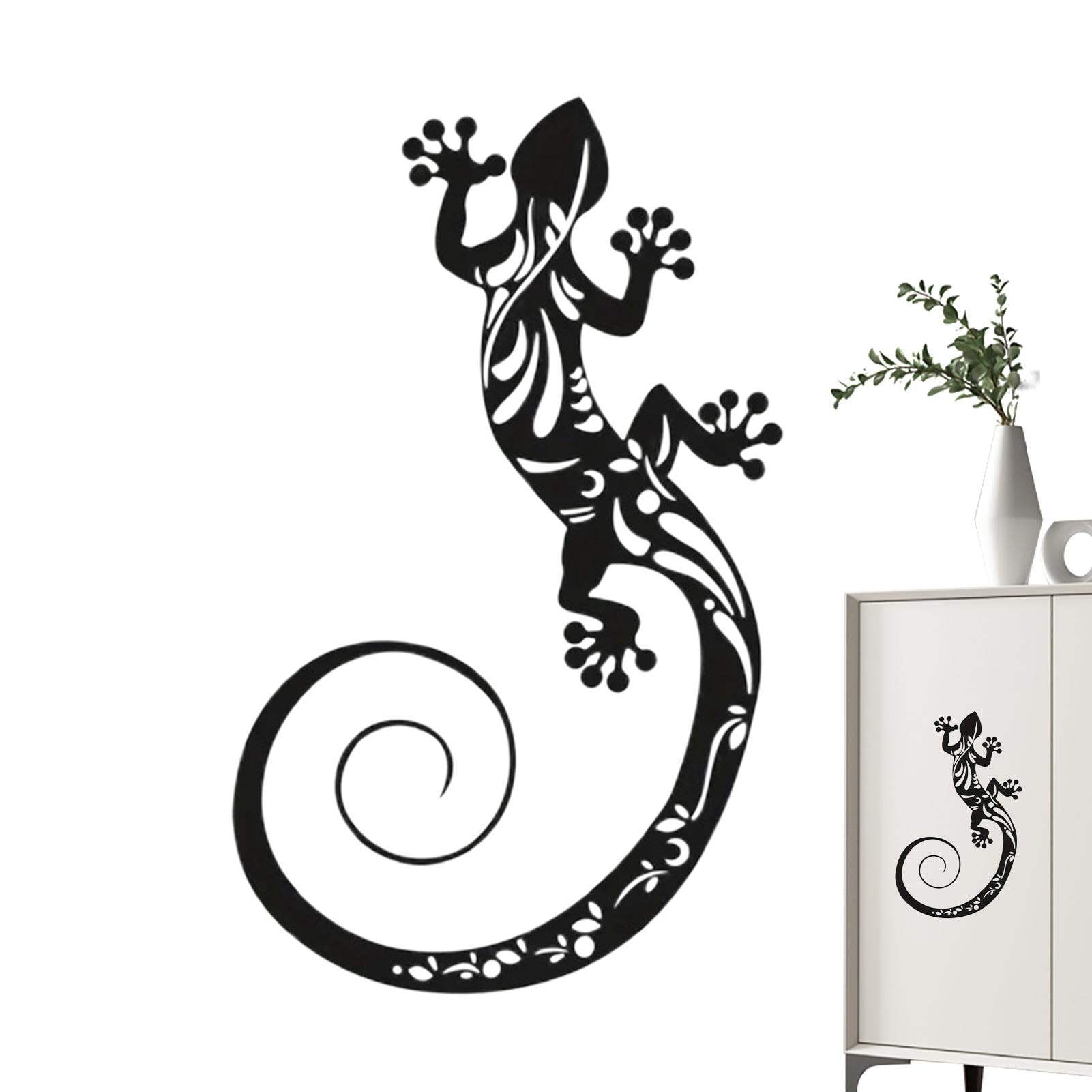 Decoración de pared de gecko de metal, escultura de pared de lagarto, arte de pared de lagarto al aire libre, decoración de pared de lagartos de metal, arte de pared de geco para el hogar, jardín,
