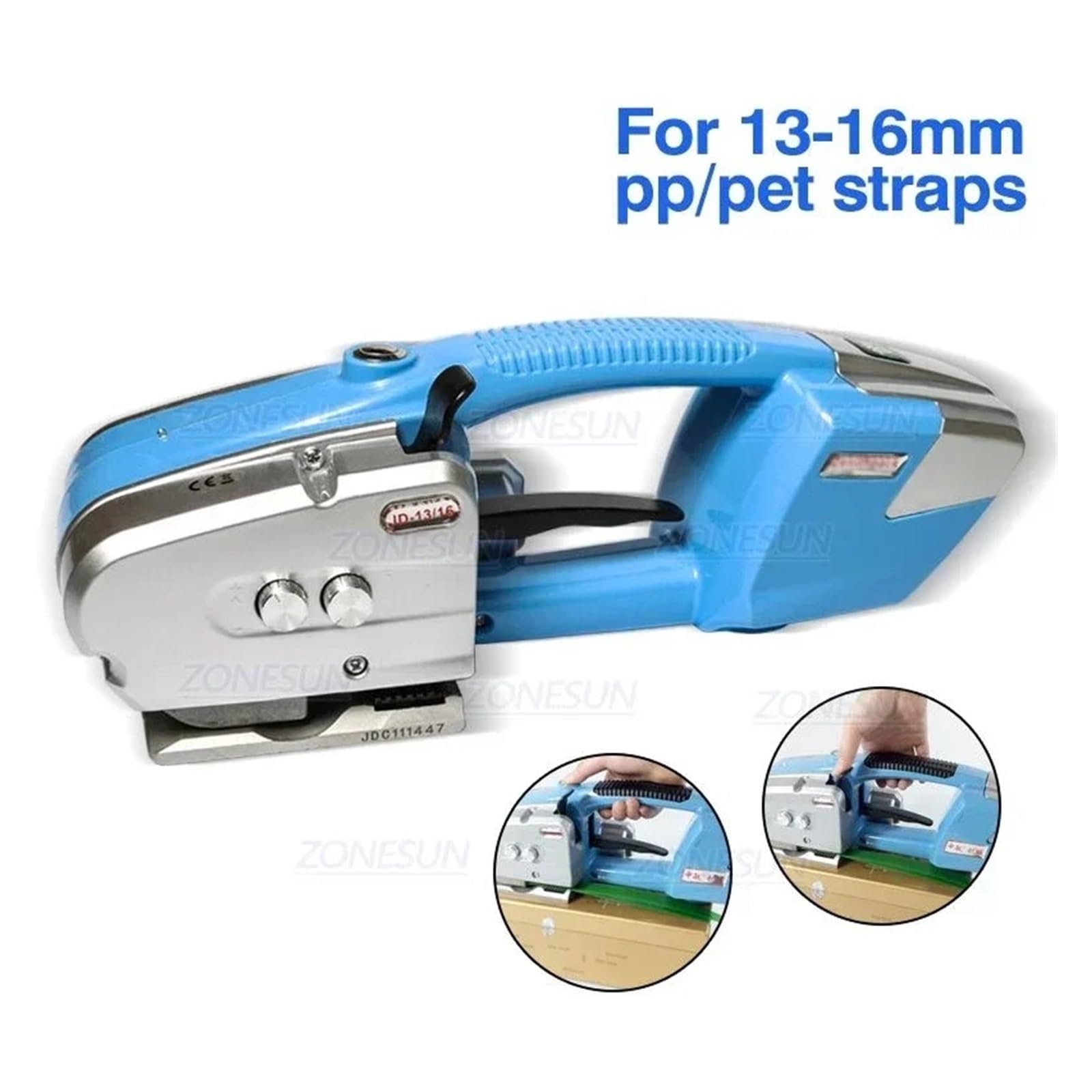 Outil de cercla portatif JD16 for emballas en bande plastique PET de 13 à 16 mm
