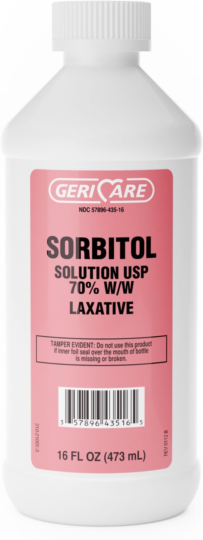 GeriCare Sorbitol Liquid Laxative Solution USP 70% W/W, Fast-Acting, Non-Habit Forming Laxative for Occasional Constipation, Hydrating Stool Softener for Digestive Health, 16 Fl Oz (Pack of 2)