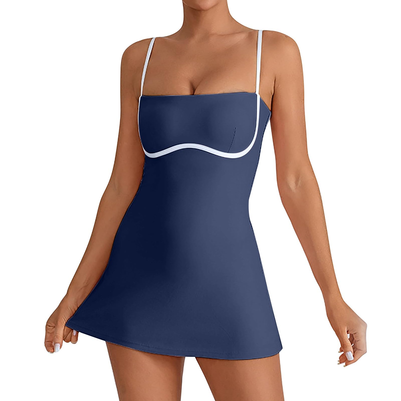 Générique Robe décontractée sans Manches pour Femme avec Soutien-Gorge intégré idéale pour Le Yoga Le Fitness et Les activités Sportives Confortable pour Un Usage Quotidien en été