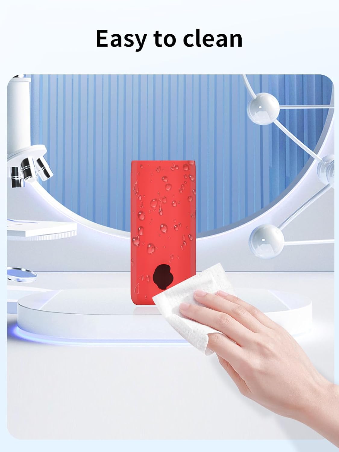 Case for Skullcandy Method 360 ANC True Wireless Earbuds,Soft Protective,BOVUGAC Silicone Case Cover with Keychain & Cleaning Kit & Lanyard for Method 360 ANC-Red - Image 3