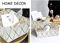 Vista 4 de KWLET Small Storage Baskets Toy Storage Organizer Rectangle Basket Empty Gift Baskets Shelf Baskets Decorative Storage Basket With Wooden Handles